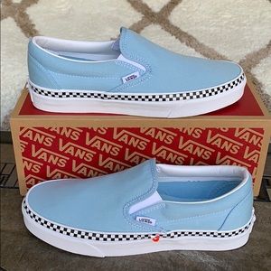 VANS CLASSIC SLIP-ON CHECK FOXING COOL BLUE WMNS